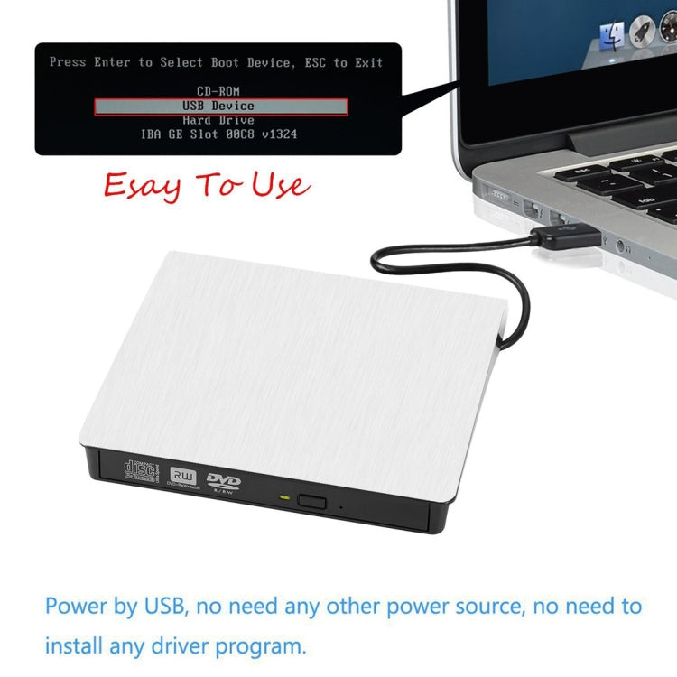 Brushed Texture USB 3.0 POP-UP Mobile External DVD-Rw DVD / CD Rewritable Drive External ODD & HDD Device - Rewritable Drive by PMC Jewellery | Online Shopping South Africa | PMC Jewellery | Buy Now Pay Later Mobicred