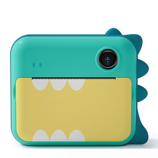 P1 Green Dinosaur 32GB Children Instant Camera 1200W Front And Rear Dual-Lens Mini Print Photographic Digital Camera Toy - Children Cameras by PMC Jewellery | Online Shopping South Africa | PMC Jewellery | Buy Now Pay Later Mobicred