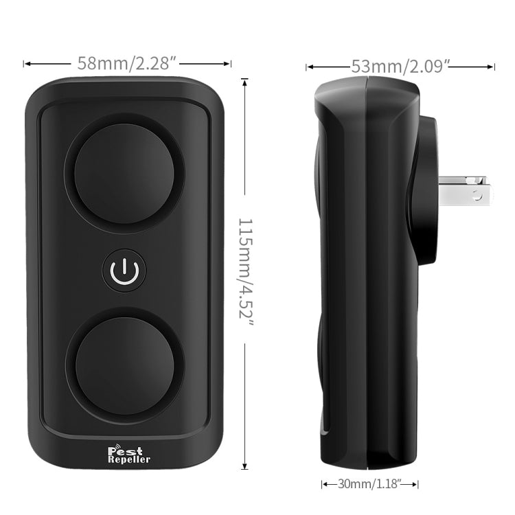 BG302 Dual-Speaker Intelligent Frequency Conversion Mosquito Repellent Ultrasonic Insect Repellent, Product specifications:  EU Plug 220V(Black) - Repellents by PMC TechLife | Online Shopping South Africa | PMC TechLife | Buy Now Pay Later Mobicred