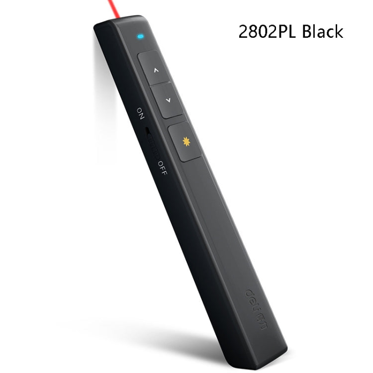 Deli 2.4GHz Laser Page Turning Pen Rechargeable Speech Projector Pen, Model: 2802PL (Black) - free shipping - PMC Jewellery - Order now!