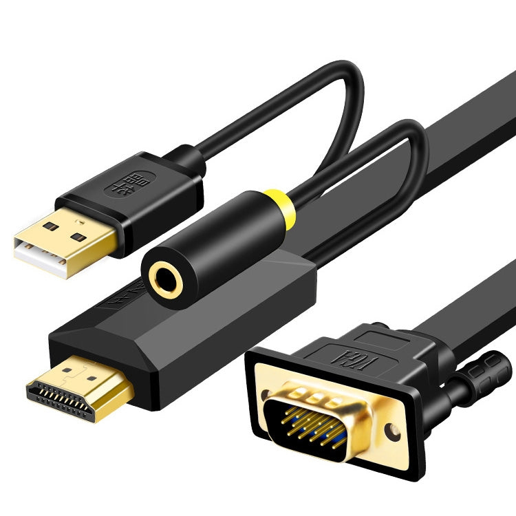 1m JH HV10 1080P HDMI to VGA Cable Projector TV Box Computer Notebook Industrial Display Adapter Cable - Cable by JH | Online Shopping South Africa | PMC TechLife | Buy Now Pay Later Mobicred