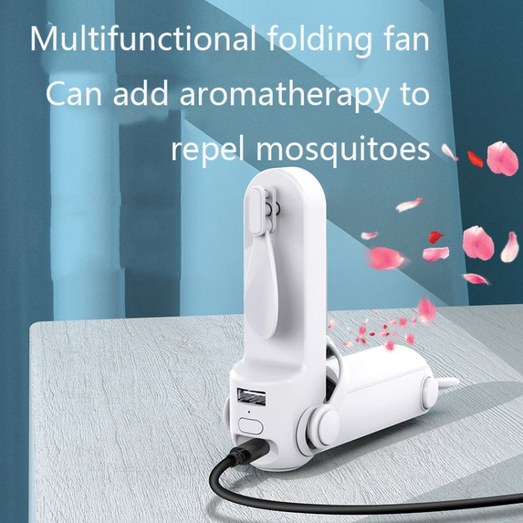 DS208 Folding Multifunctional USB Flashlight Fan Portable Aromatherapy Mosquito Repellent Mini Handheld Fan(Pink) - Electric Fans by PMC TechLife | Online Shopping South Africa | PMC TechLife | Buy Now Pay Later Mobicred