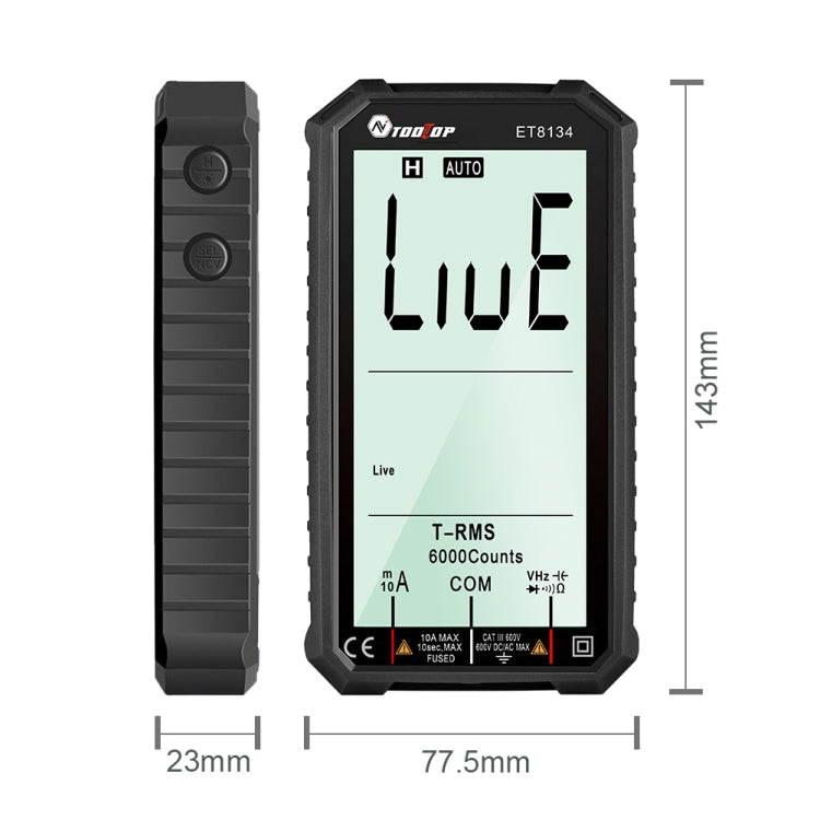 TOOLTOP ET8134 4.7 Inch LCD Full-Screen Multimeter With Color Change Alarm Function - Digital Multimeter by PMC Jewellery | Online Shopping South Africa | PMC Jewellery | Buy Now Pay Later Mobicred