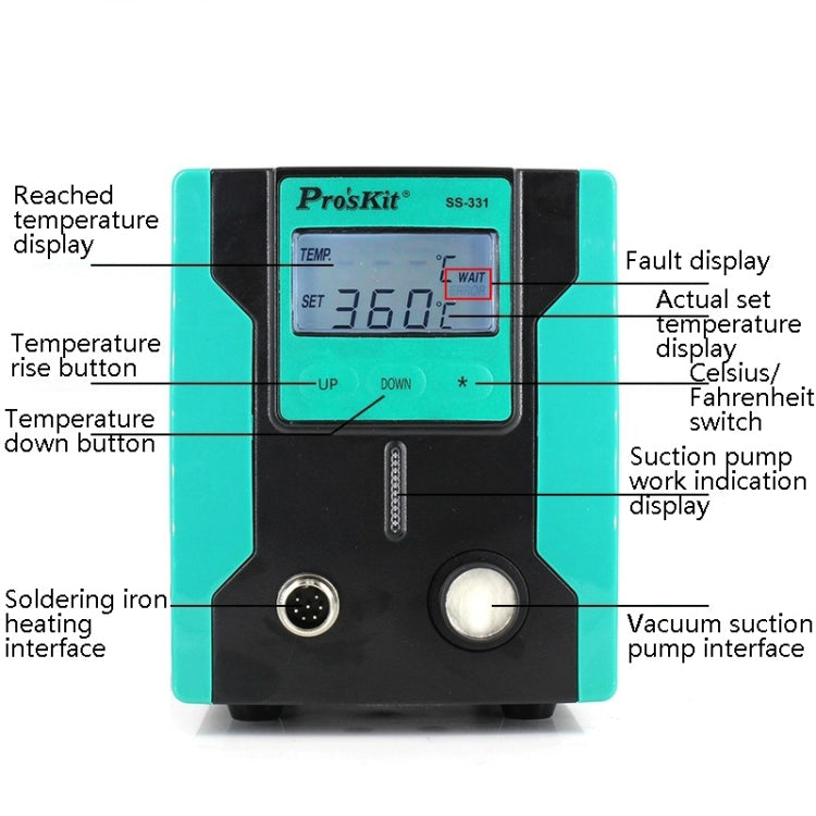 ProsKit SS-331H Electric Heat Tin Suction Device Fully Automatic Suction Pump Desoldering Machine - free shipping - PMC TechLife - Order now!
