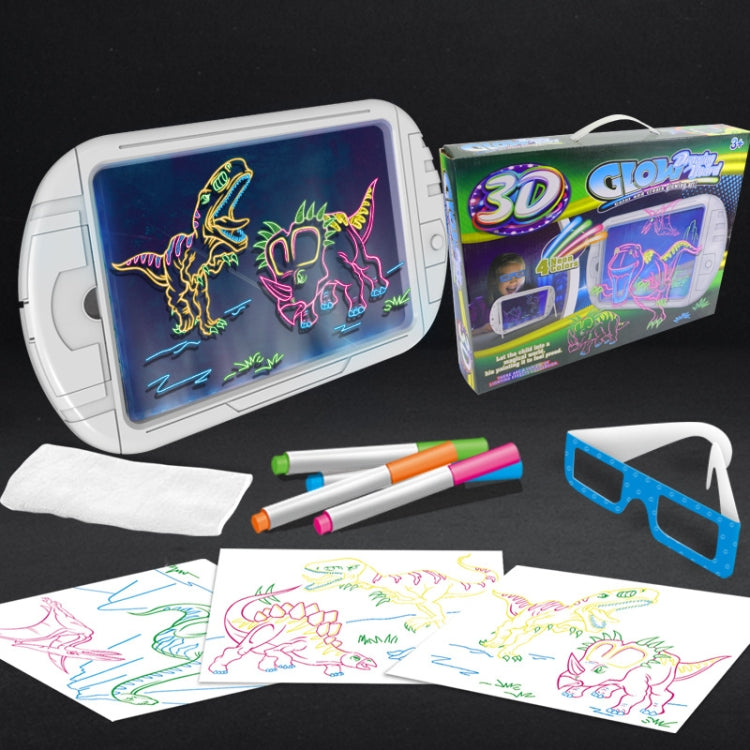 3D Fluorescent Drawing Board Magic Luminous Three-Dimensional Writing Board Graffiti Board Lighting Puzzle Children Drawing Board,Style: YM163(Dinosaur Version) -  by PMC Jewellery | Online Shopping South Africa | PMC Jewellery | Buy Now Pay Later Mobicred