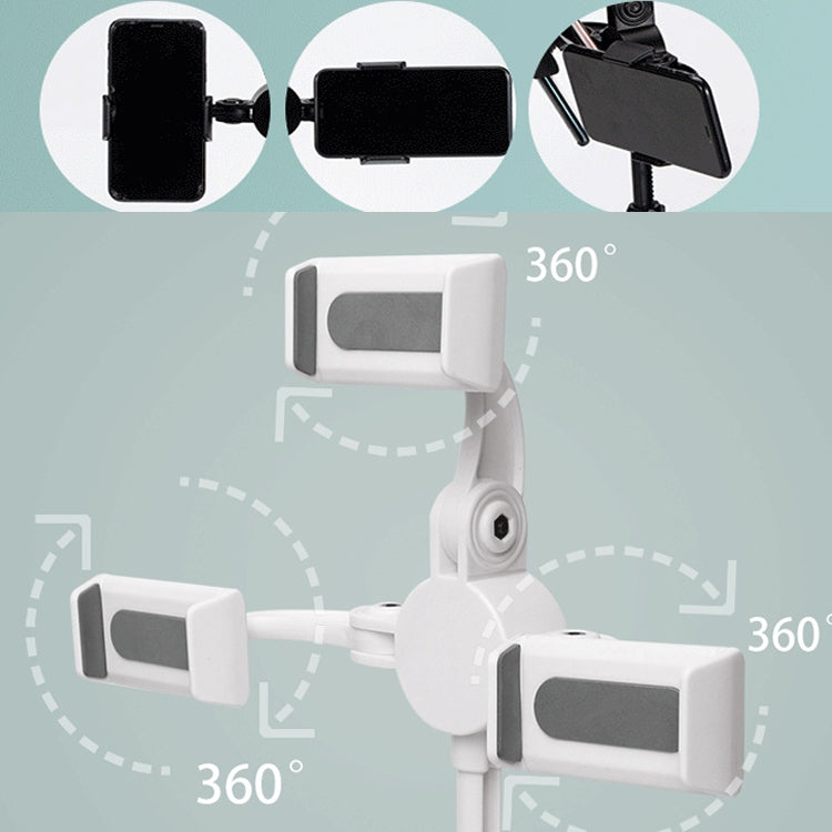 Telescopic Adjustment Live Frame Desktop Tablet Mobile Phone Bracket, Specification: K06 Three-seat  (Black) - Stand by PMC TechLife | Online Shopping South Africa | PMC TechLife | Buy Now Pay Later Mobicred