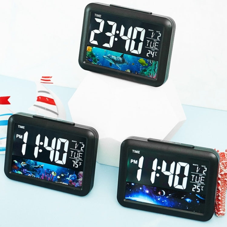 Color Screen Children Electronic Alarm Clock LCD Bedside Alarm Clock(Black Shell Universe) - Alarm Clocks by PMc TechLife | Online Shopping South Africa | PMc TechLife | Buy Now Pay Later Mobicred
