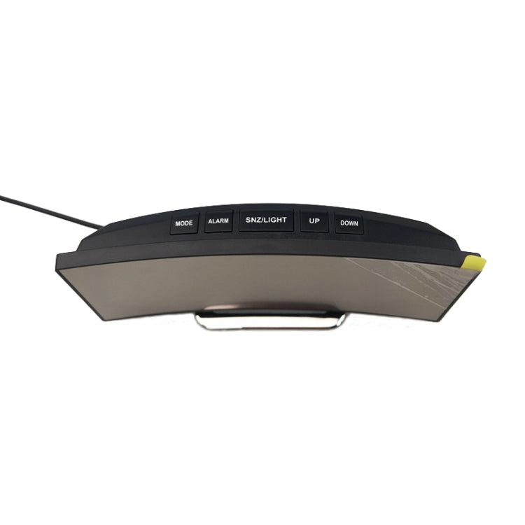 6507 Curved Big Screen Electronic Clock LED Mirror Mute Alarm Clock(White) - Alarm Clocks by PMc TechLife | Online Shopping South Africa | PMc TechLife | Buy Now Pay Later Mobicred
