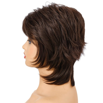 Women Short Hair Wig Full Bangs Chemical Fiber Hair Cover - Wigs by PMC Jewellery | Online Shopping South Africa | PMC Jewellery