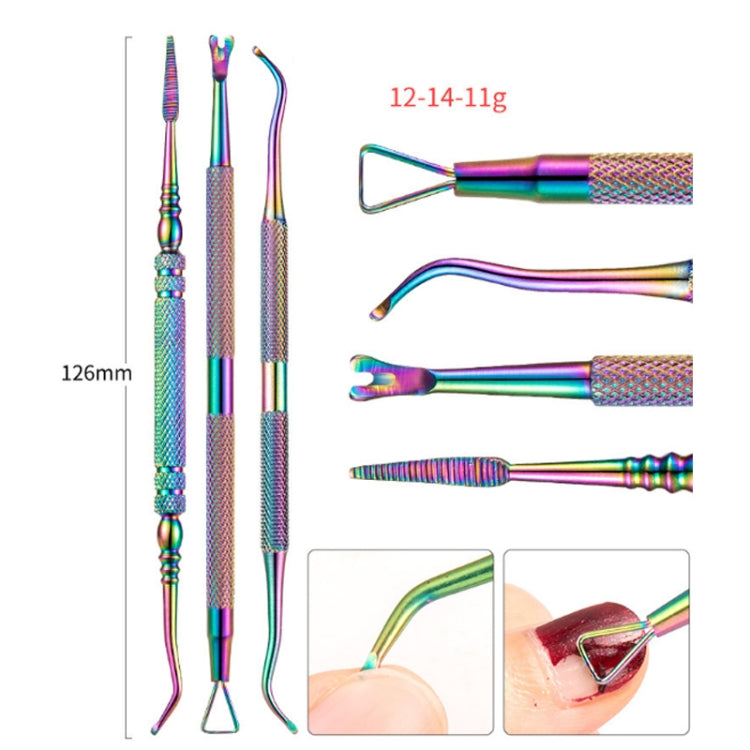 14 In 1 FABIYAN Color Titanium Nail Art Tool Set Dead Skin Shears Steel Push Nail File Pliers - Nail Clipper by PMC Jewellery | Online Shopping South Africa | PMC Jewellery | Buy Now Pay Later Mobicred