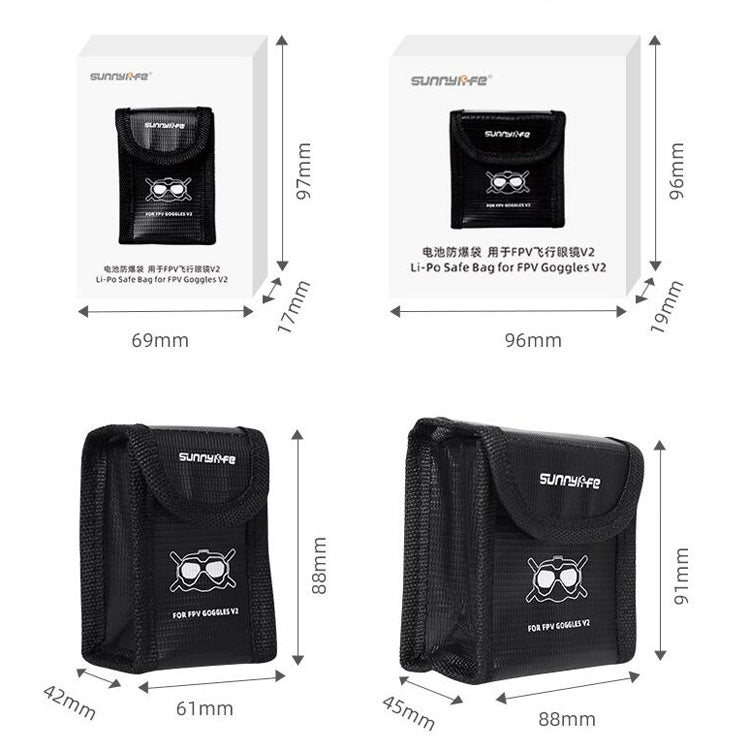 For DJI FPV Glasses Battery Sunnylife FV-DC261 Battery Explosion-proof Bag - Case & Bags by PMC Jewellery | Online Shopping South Africa | PMC Jewellery | Buy Now Pay Later Mobicred