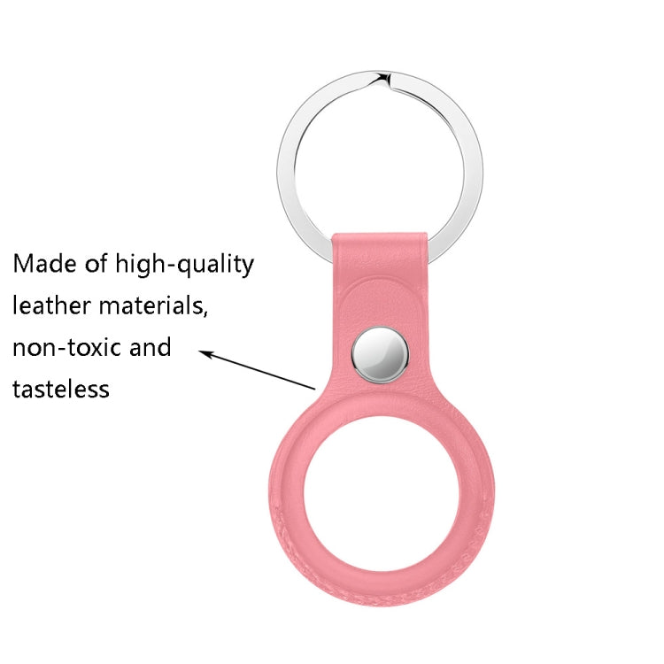 Anti-scratch Top-layer Cowhide Leather Protective Cover with Hanging Buckle for AirTag(Black) - Other by PMc TechLife | Online Shopping South Africa | PMc TechLife | Buy Now Pay Later Mobicred