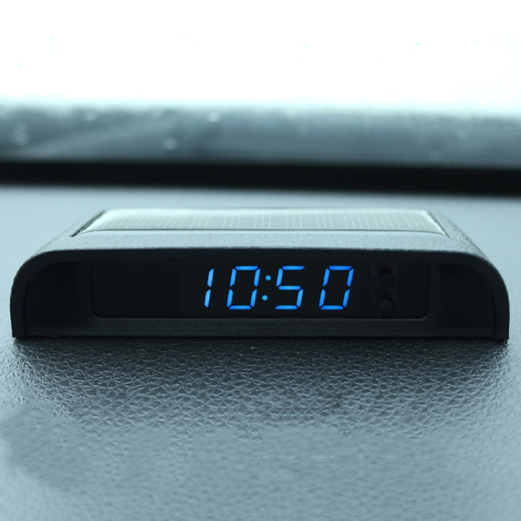 Solar Night Light Car Clock Automotive Electronic Clock Temperature Time+Date+Week+Temperature(Blue Light) - Clocks & Car Meters by PMC Jewellery | Online Shopping South Africa | PMC Jewellery | Buy Now Pay Later Mobicred