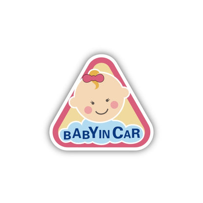 10 PCS There Is A Baby In The Car Stickers Warning Stickers Style: CT203 Baby P Girl Triangle Magnetic Stickers - Warning Sticker by PMC Jewellery | Online Shopping South Africa | PMC Jewellery | Buy Now Pay Later Mobicred