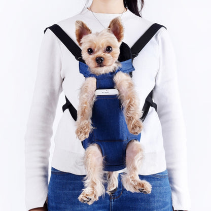 Dog Going Out Foldable On Chest Backpack Pet Carrier Bag, Colour: Blue Denim (Four Seasons)(M) - Pet Bags by PMC Jewellery | Online Shopping South Africa | PMC Jewellery