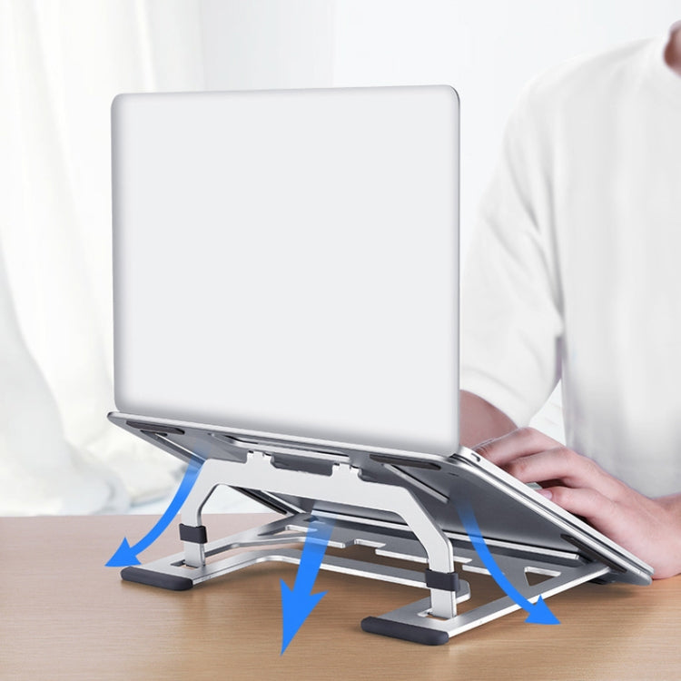 LH-T610 Aluminum Alloy Laptop Bracket Folding Lifting Desktop Cooling Bracket(Elegant Silver) - Laptop Stand by PMC Jewellery | Online Shopping South Africa | PMC Jewellery | Buy Now Pay Later Mobicred