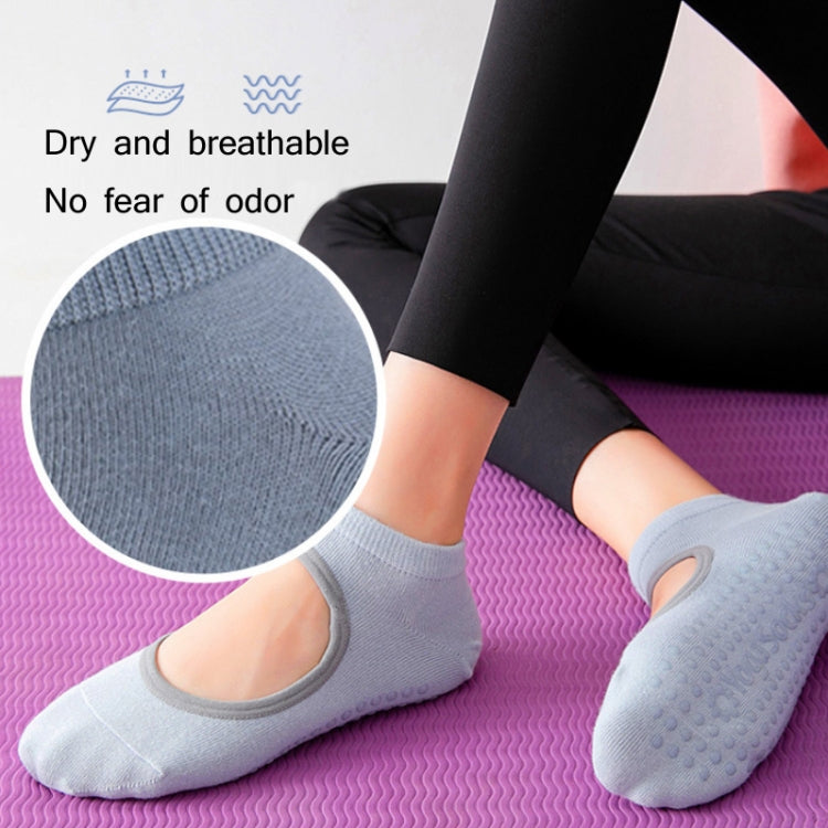 Backless Non-Slip Yoga Dance Socks Gym Indoor Floor Sports Socks, Size: 35-42(Light Blue) - Yoga Socks & Shoes by PMC Jewellery | Online Shopping South Africa | PMC Jewellery