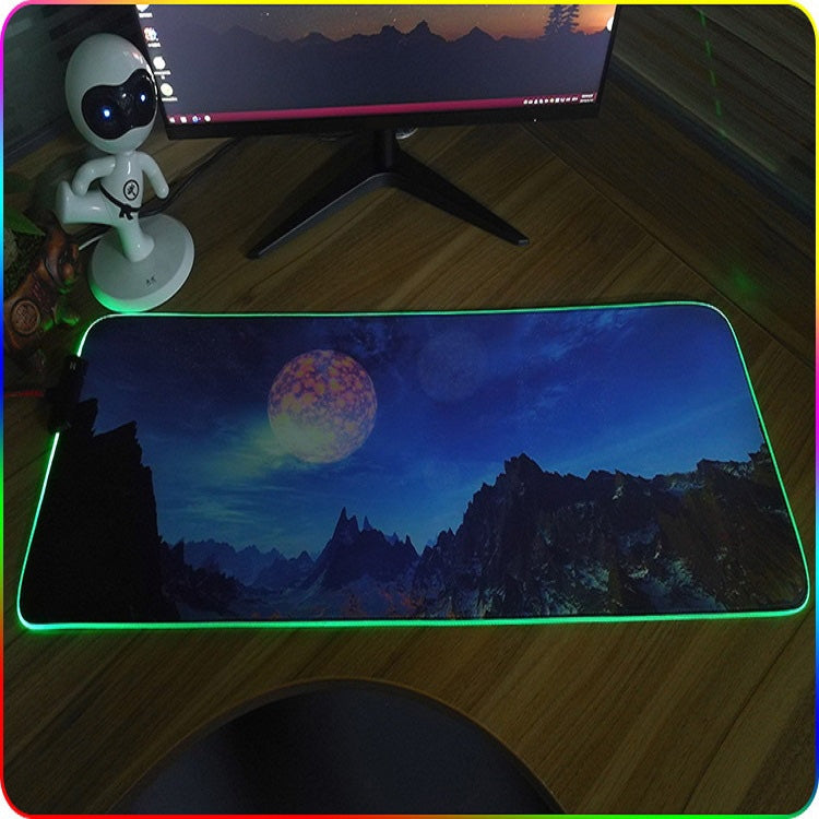 250x350x4mm F-01 Rubber Thermal Transfer RGB Luminous Non-Slip Mouse Pad(Red Fox) - Mouse Pads by PMC Jewellery | Online Shopping South Africa | PMC Jewellery | Buy Now Pay Later Mobicred