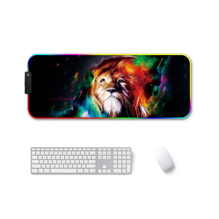 350x600x3mm F-01 Rubber Thermal Transfer RGB Luminous Non-Slip Mouse Pad(Colorful Lion) - Mouse Pads by PMC Jewellery | Online Shopping South Africa | PMC Jewellery | Buy Now Pay Later Mobicred