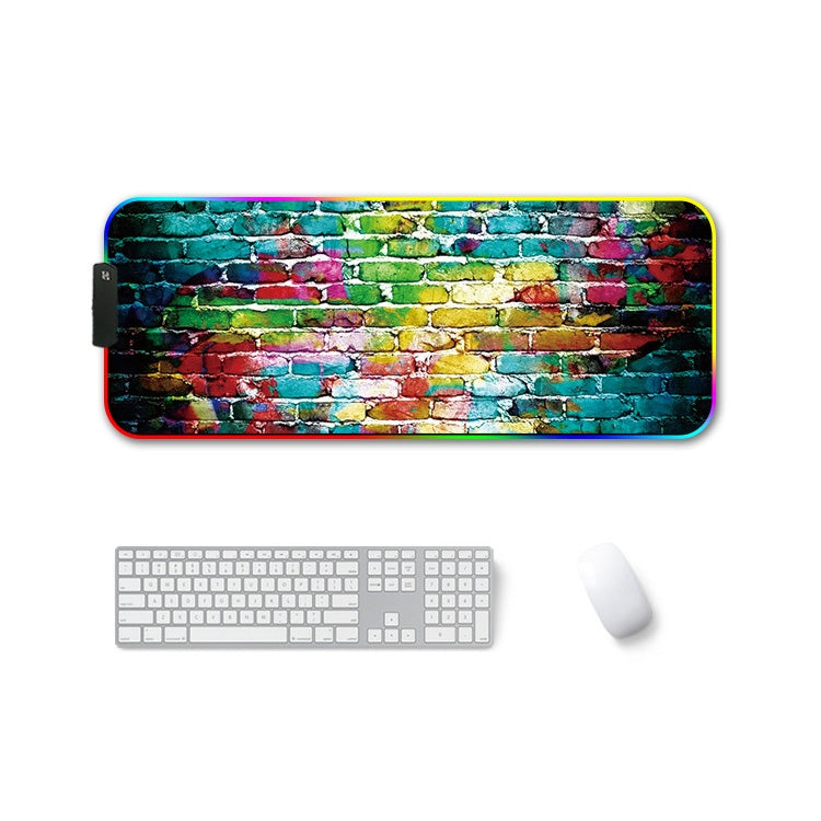 350x900x3mm F-01 Rubber Thermal Transfer RGB Luminous Non-Slip Mouse Pad(Colorful Brick) - Mouse Pads by PMC Jewellery | Online Shopping South Africa | PMC Jewellery | Buy Now Pay Later Mobicred