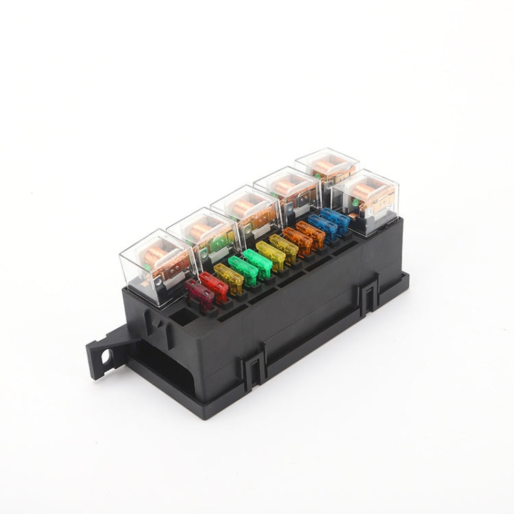 Car Modified 12V / 4Pin / 40A Black Shell 11-Way Fuse With 6-Way Relay Car Machine Cabin Link Inner Cassette Seat - Fuse by PMC Jewellery | Online Shopping South Africa | PMC Jewellery | Buy Now Pay Later Mobicred