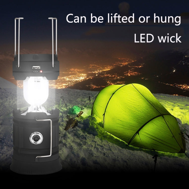 5803 Solar Camping Lamp Outdoor LED Emergency Portable Light Support USB Output(Blue) - Camping Lighting by PMC TechLife | Online Shopping South Africa | PMC TechLife | Buy Now Pay Later Mobicred