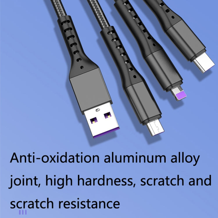 2 PCS ZZ034 USB To 8 Pin + USB-C / Type-C + Micro USB 3 In 1 Fast Charging Cable, Style: Mini-Silver - free shipping - PMC Jewellery - Order now!