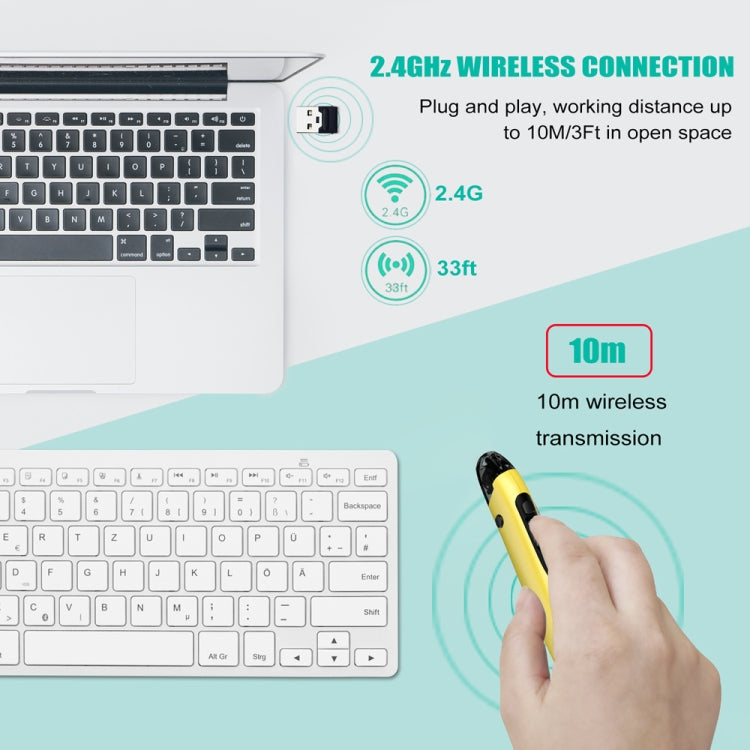 PR-A19 2.4GHz Wireless Charging Bluetooth Mouse Pen Type Shining Quiet Mouse(Yellow) - Wireless Mice by PMC Jewellery | Online Shopping South Africa | PMC Jewellery | Buy Now Pay Later Mobicred