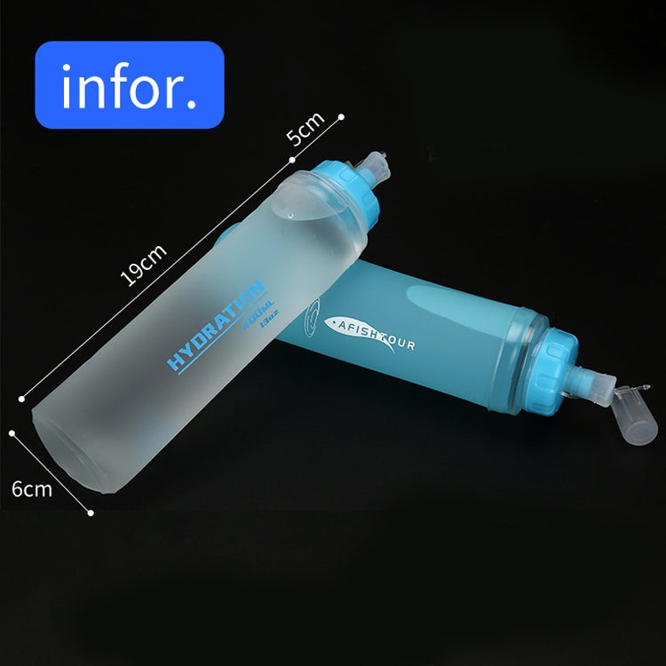 AFISHTOUR TPU Outdoor Sports Soft Water Bag Marathon Water Bottle Folding Water Bag, Capacity: 400ml (Transparent) - Kettles by AFISHTOUR | Online Shopping South Africa | PMC Jewellery