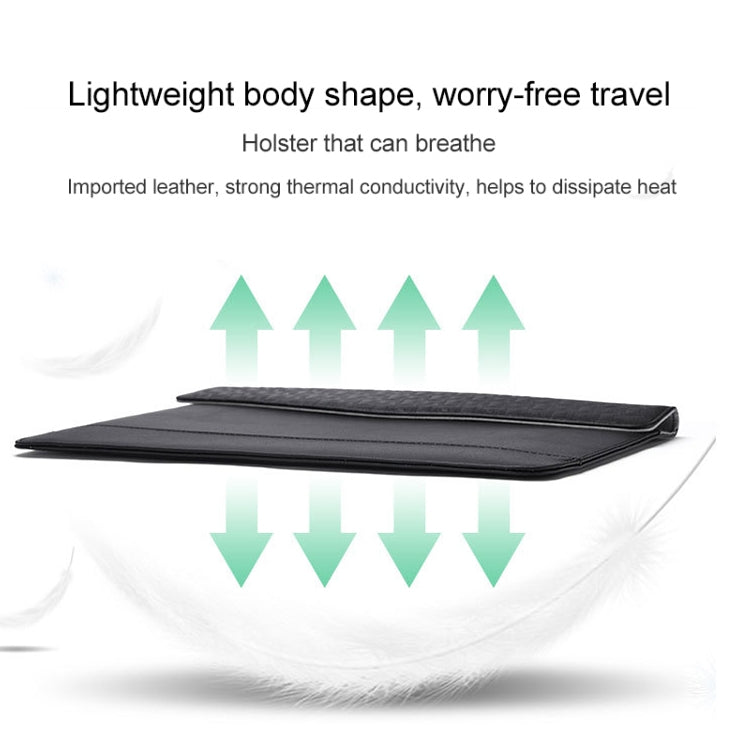 Horizontal  Embossed Notebook Liner Bag Ultra-Thin Magnetic Holster, Applicable Model: 11 -12 inch( Black) - 10 - 11 inch by PMC Jewellery | Online Shopping South Africa | PMC Jewellery | Buy Now Pay Later Mobicred