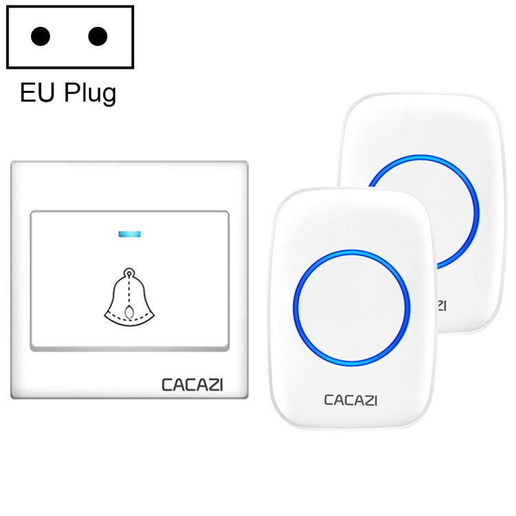 CACAZI H10 1 For 2 Home Wireless Music Doorbell without Battery, Plug:EU Plug(White) - Wireless Doorbell by CACAZI | Online Shopping South Africa | PMC Jewellery