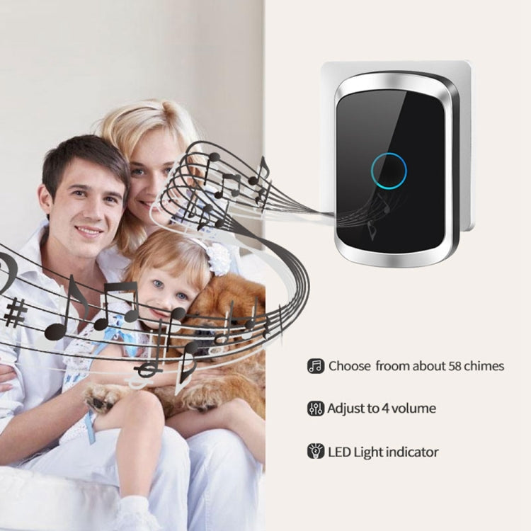 CACAZI A50 1 For 1 Wireless Music Doorbell without Battery, Plug:EU Plug(White) - Wireless Doorbell by CACAZI | Online Shopping South Africa | PMC Jewellery