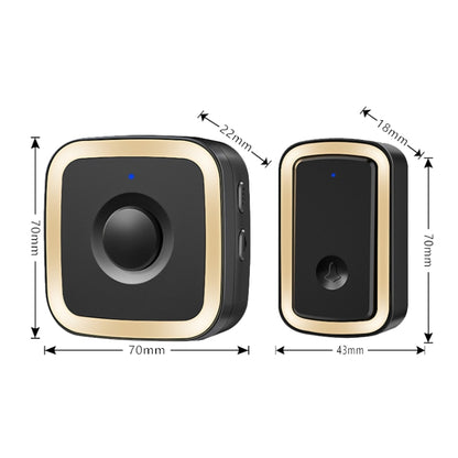 CACAZI A58 1 For 1 Smart Wireless Doorbell without Battery, Plug:UK Plug(Gold) - Wireless Doorbell by CACAZI | Online Shopping South Africa | PMC Jewellery