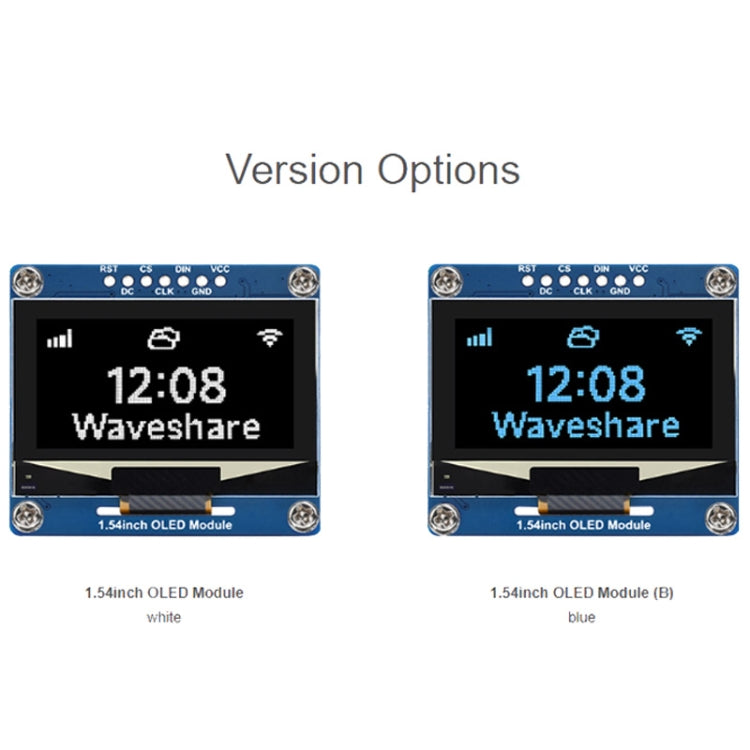 Waveshare 1.54 Inch OLED Display Module, 128×64 Resolution, SPI / I2C Communication(Blue) - LCD & LED Display Module by Waveshare | Online Shopping South Africa | PMC Jewellery | Buy Now Pay Later Mobicred