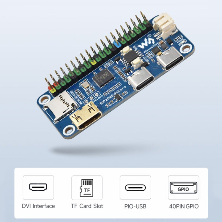 Waveshare 25506 RP2040-PiZero Development Board, Based On Raspberry Pi RP2040, 264KB SRAM And 16MB - Modules Expansions Accessories by Waveshare | Online Shopping South Africa | PMC Jewellery | Buy Now Pay Later Mobicred