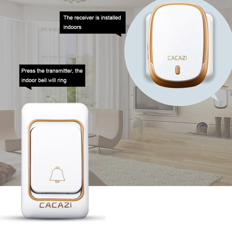 CACAZI Smart Waterproof Music Wireless Doorbell Multifunctional Pager, Style: EU Plug(Black) - Wireless Doorbell by CACAZI | Online Shopping South Africa | PMC Jewellery