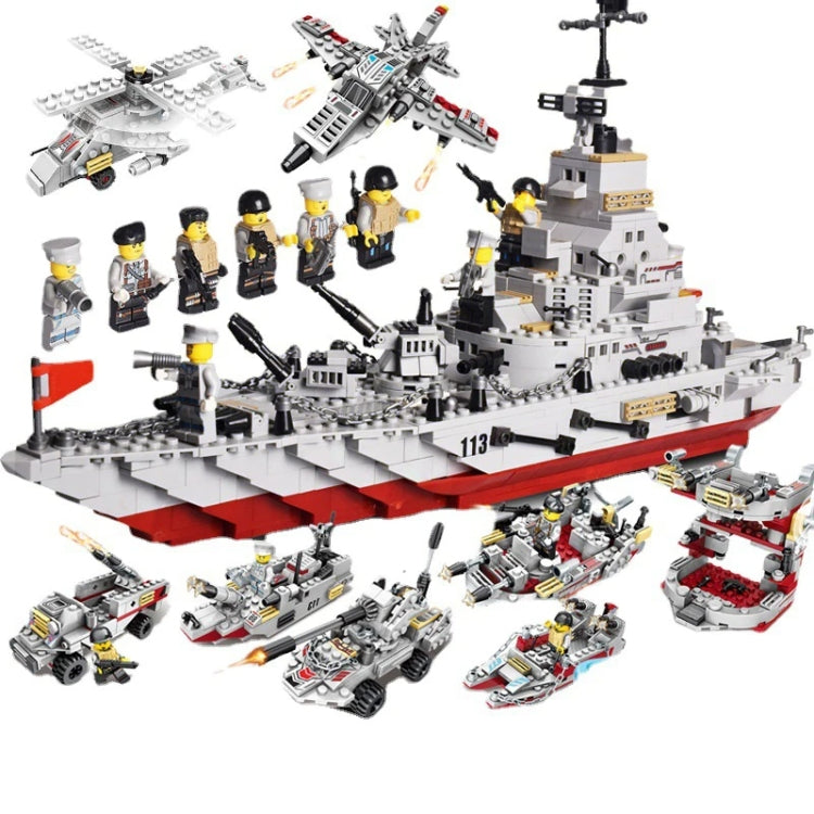 Aircraft Carrier Shaped Children Building Blocks Small Particle Assembled Educational Toys(Red Sea Cruiser) - Building Blocks by PMC Jewellery | Online Shopping South Africa | PMC Jewellery | Buy Now Pay Later Mobicred