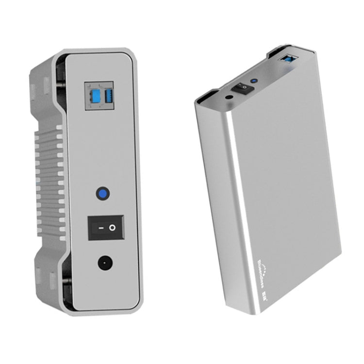 Blueendless U35Q 3.5 Inch Full Metal Mobile Hard Disk Box Type-C/Usb3.0 SATA Serial Desktop PC External Hard Disk Box US Plug (USB 3.0) - HDD Enclosure by Blueendless | Online Shopping South Africa | PMC Jewellery | Buy Now Pay Later Mobicred