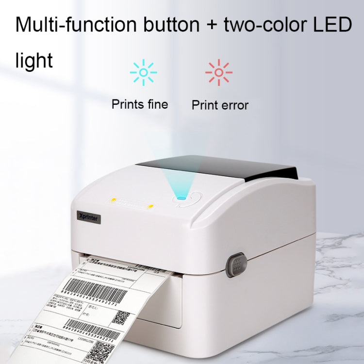 Xprinter XP-420B 108mm Express Order Printer Thermal Label Printer, Style:USB+Bluetooth(UK Plug) - Printer by Xprinter | Online Shopping South Africa | PMC Jewellery | Buy Now Pay Later Mobicred