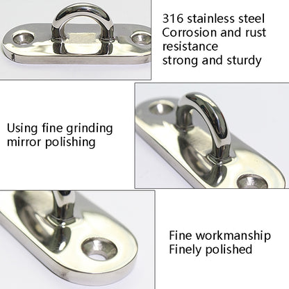 316 Stainless Steel Oval Boat Plate Seat Hand Rowing Boat Fixed Seat Accessories, Specification: 100mm - Marine Accessories & Parts by PMC Jewellery | Online Shopping South Africa | PMC Jewellery | Buy Now Pay Later Mobicred