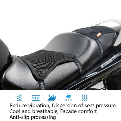 HOUZHI MTZT1010 Motorcycle Sun Insulation Cushion 3D Grid Breathable Sweating Cool Seat Cover, Style: Double Layer L - Seat Covers by PMC Jewellery | Online Shopping South Africa | PMC Jewellery | Buy Now Pay Later Mobicred