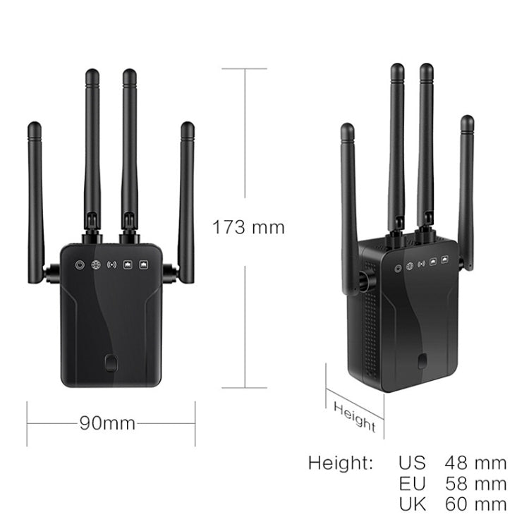 M-95B 300M Repeater WiFi Booster Wireless Signal Expansion Amplifier(Black - UK Plug) - Broadband Amplifiers by PMC Jewellery | Online Shopping South Africa | PMC Jewellery | Buy Now Pay Later Mobicred