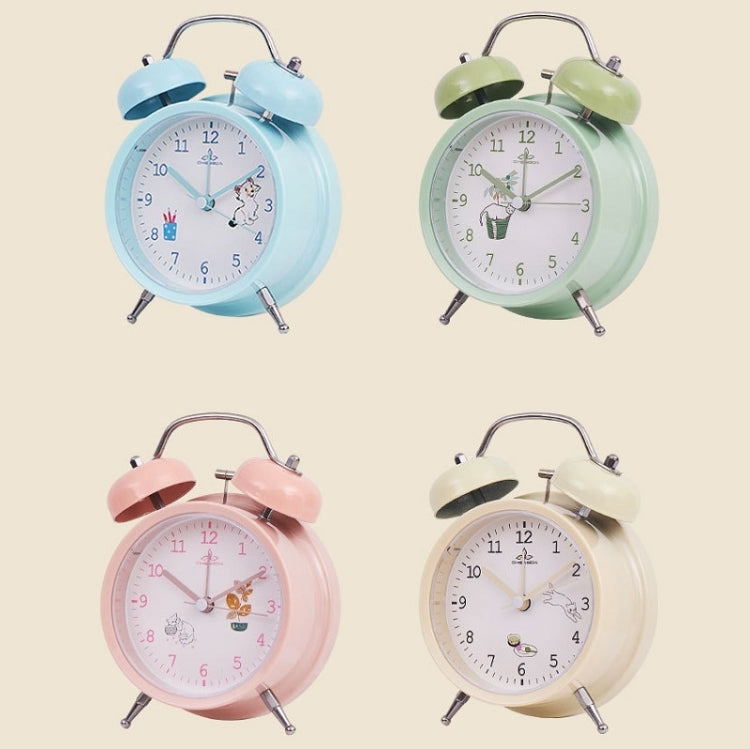 Student Cute Style Bell Alarm Clock Bedside Mute Clock With Light Specification��� Y36 4 Inch (Green) - Alarm Clocks by PMc TechLife | Online Shopping South Africa | PMc TechLife | Buy Now Pay Later Mobicred