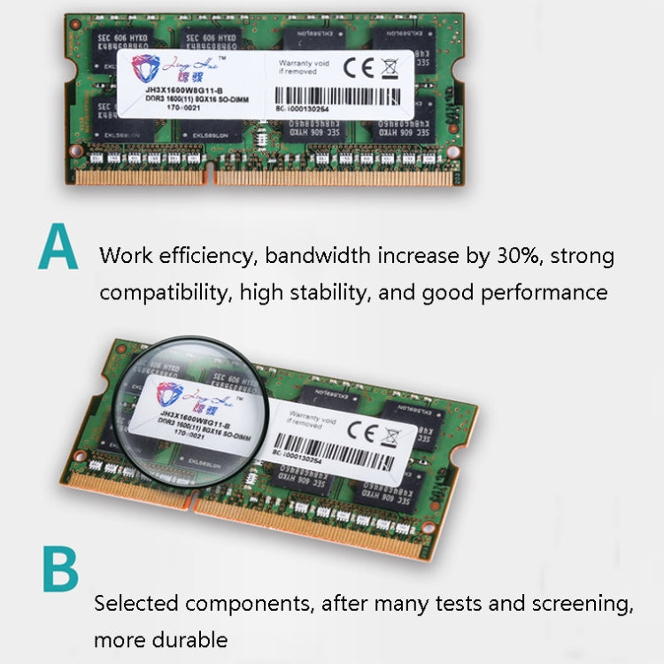 JingHai 1600MHz DDR3L PC3L-12800S 1.35V Low Voltage Notebook Memory Strip, Memory Capacity: 4GB - RAMs by JingHai | Online Shopping South Africa | PMC Jewellery | Buy Now Pay Later Mobicred