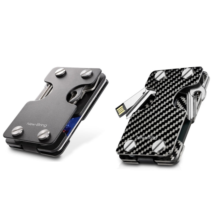 New-Bring Metal Card Holder Multifunctional  EDC Wallet Can Store Keys & U Disk(Black) - free shipping - PMC TechLife - Order now!