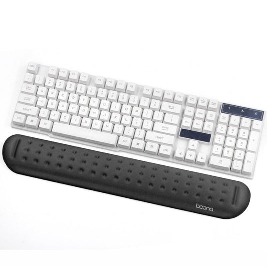 Baona Silicone Memory Cotton Wrist Pad Massage Hole Keyboard Mouse Pad, Style: Large Keyboard Rest (Black) - Mouse Pads by Baona | Online Shopping South Africa | PMC Jewellery | Buy Now Pay Later Mobicred