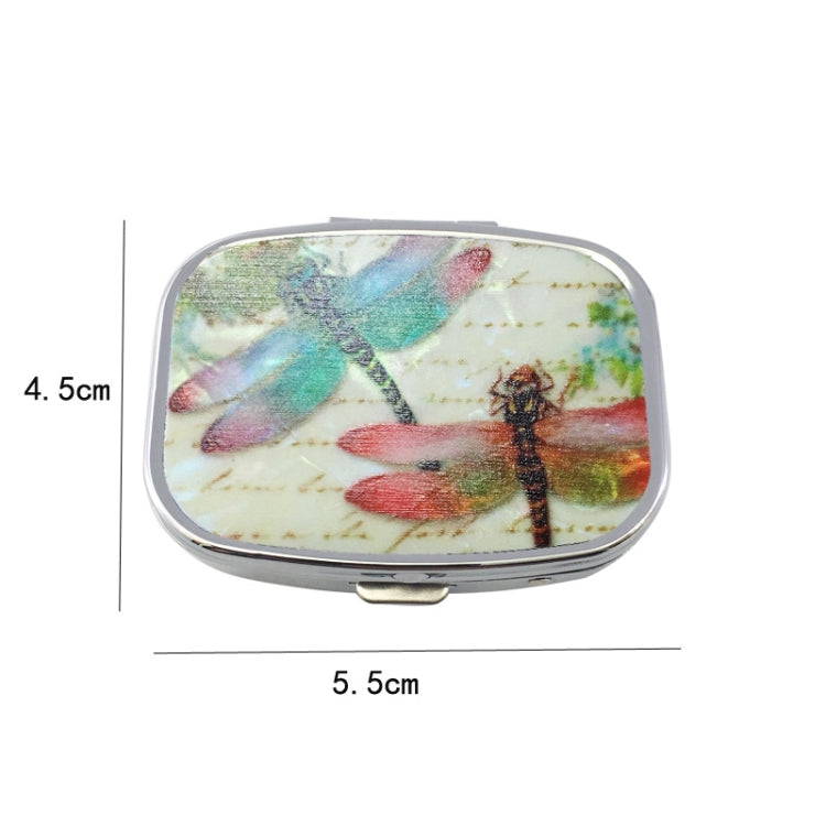 2 PCS Y10336 Two-Compartment Metal Portable Pill Box(Dragonfly) - Pill Boxes by PMC TechLife | Online Shopping South Africa | PMC TechLife
