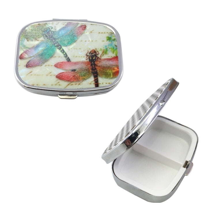 2 PCS Y10336 Two-Compartment Metal Portable Pill Box(Dragonfly) - Pill Boxes by PMC TechLife | Online Shopping South Africa | PMC TechLife
