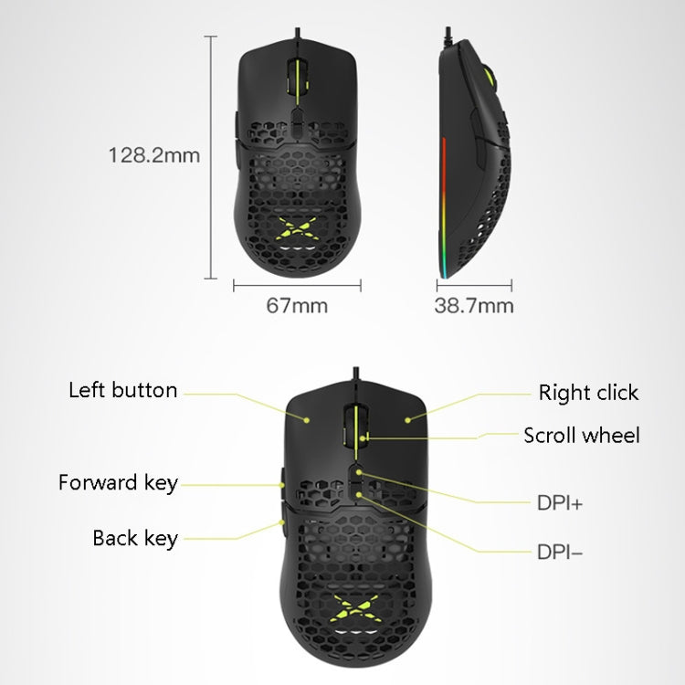 DELUX M700BU 7 Keys Wired Games Mouse Desktop Wired Mouse, Style: 3325 (Support 10000DPI) - Wired Mice by DELUX | Online Shopping South Africa | PMC Jewellery | Buy Now Pay Later Mobicred