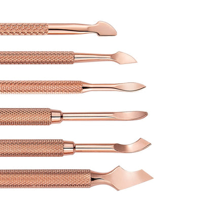 3 PCS Stainless Steel Rose Gold Double-Headed Steel Push Dead Skin Scissors Nail Set,Style: 01 Big Head - Nail Art Equipment by PMC Jewellery | Online Shopping South Africa | PMC Jewellery | Buy Now Pay Later Mobicred